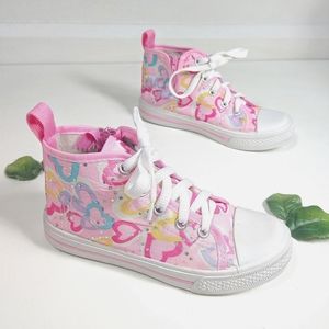 Edamame - pink heart high top canvas sneakers